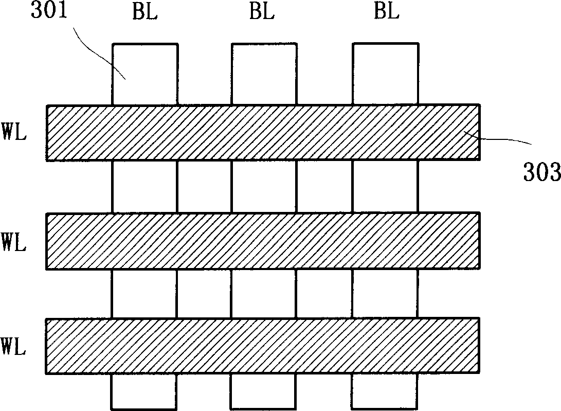 Trap charge capturing quick flashing storage array structure and operating method thereof