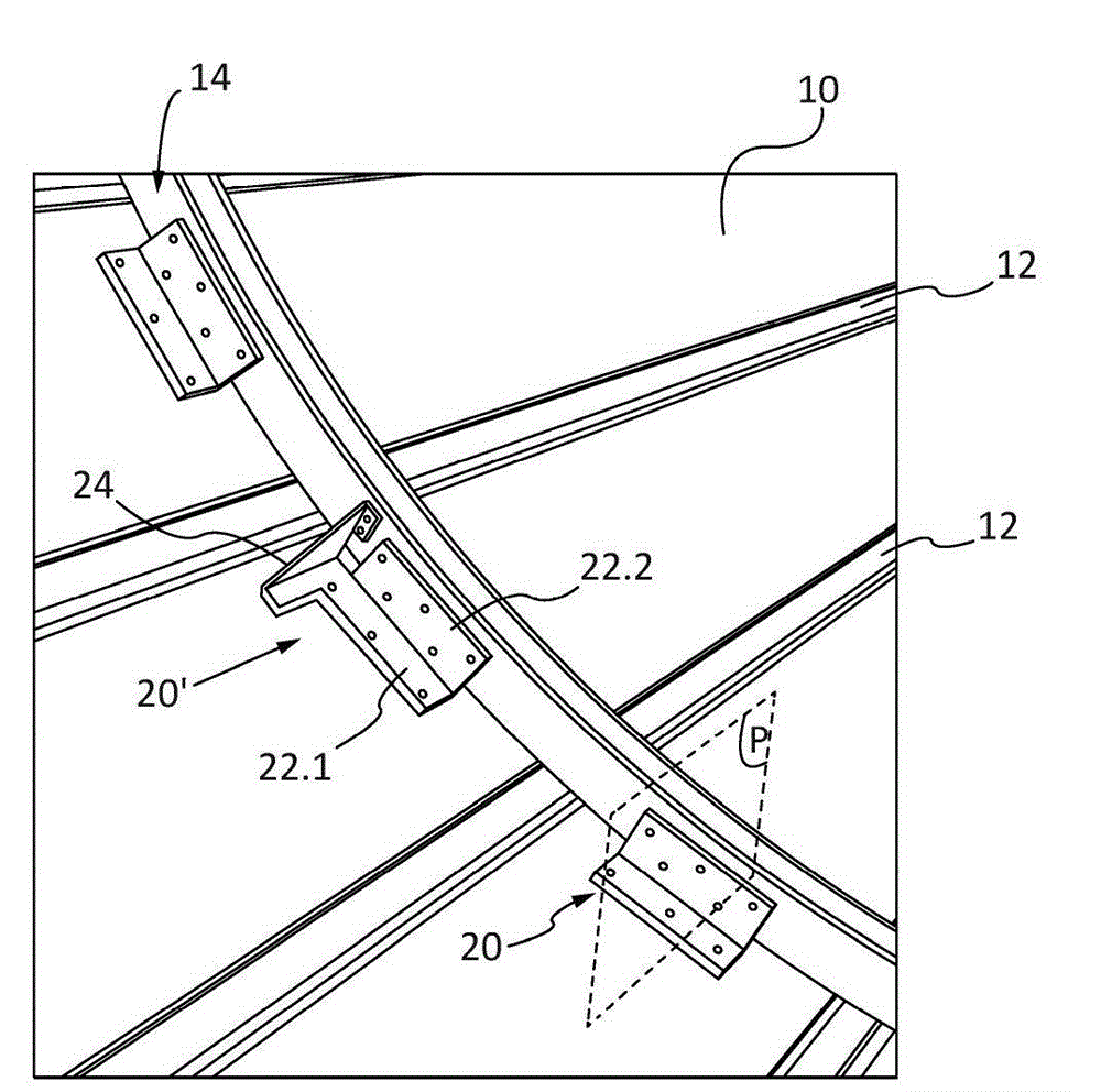 Method for producing part of an aircraft fuselage and tool for implementing said method