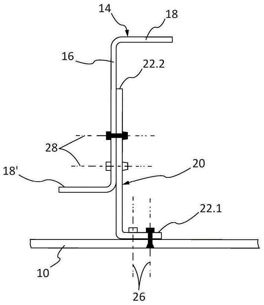 Method for producing part of an aircraft fuselage and tool for implementing said method