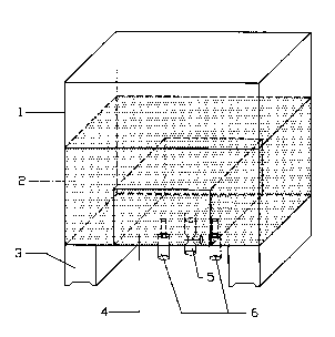Test box for simulating partial non-uniform deformation of road earth base or basic level structure