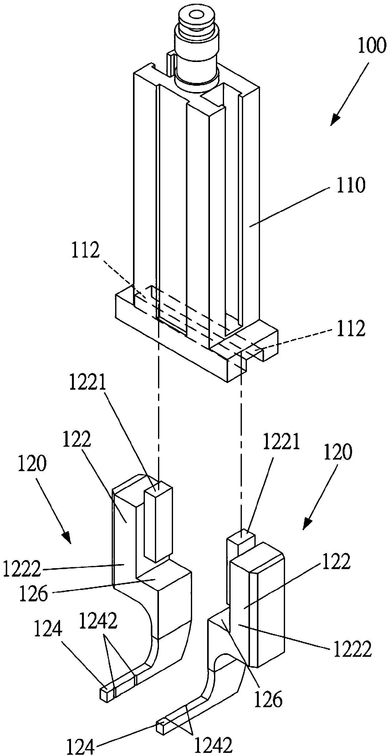 Clamping device for plug-in unit