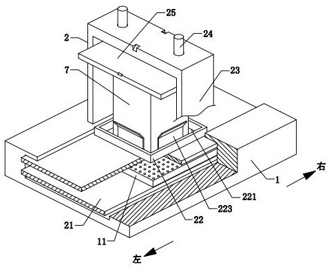 A packaging box strength testing device and testing method