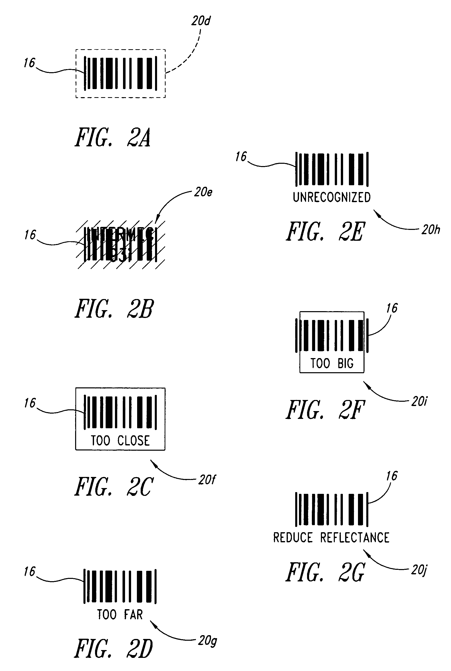 Methods, apparatuses and articles for automatic data collection devices, for example barcode readers, in cluttered environments