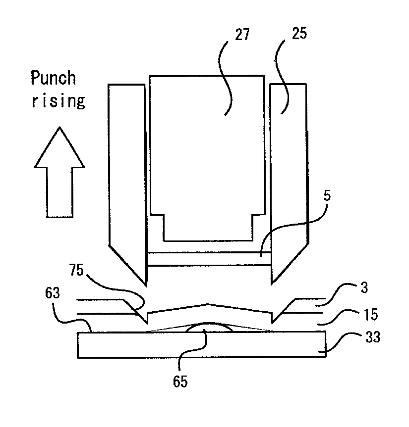 Method of punching damper with use of hollow punch, punching apparatus for the method, and attaching apparatus with the punching apparatus