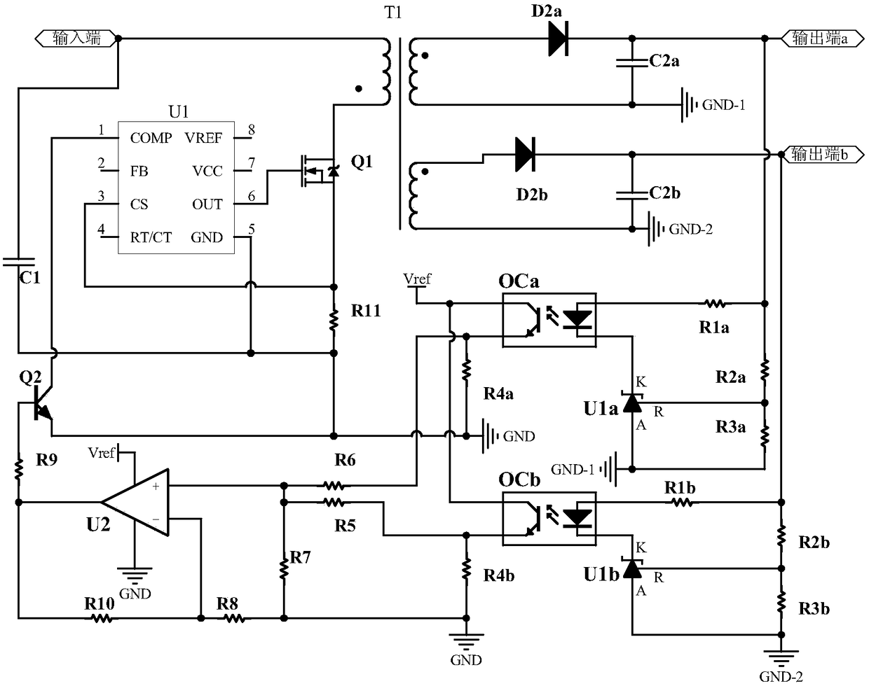 Converter feedback control circuit and converter comprising converter feedback control circuit