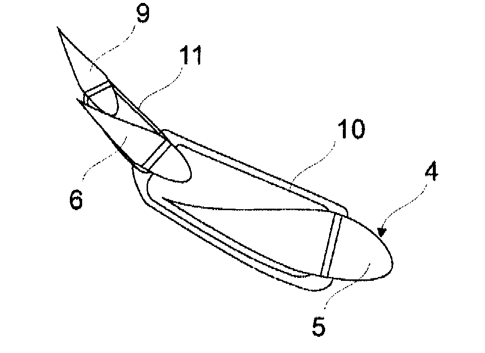 Multi-element blade with aerodynamic profiles