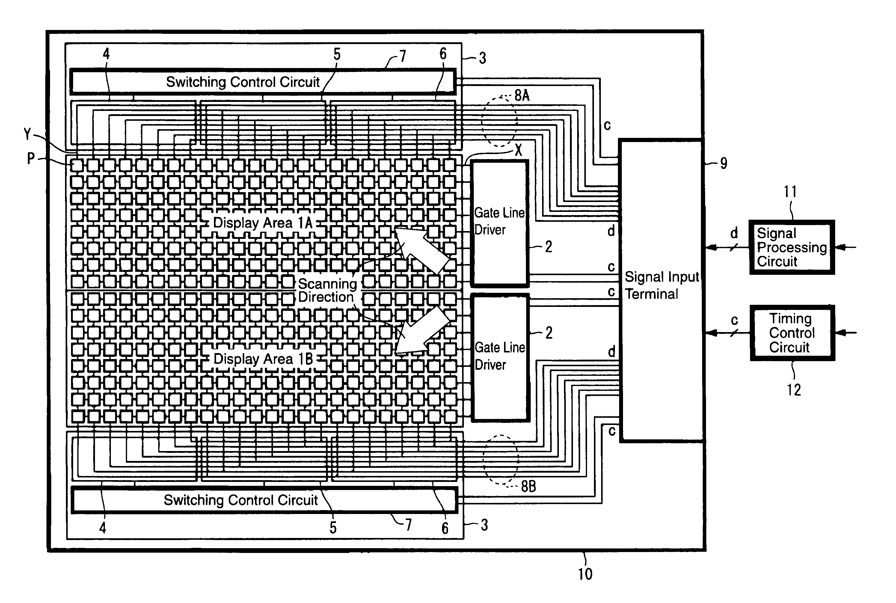 Display device and projection type display apparatus