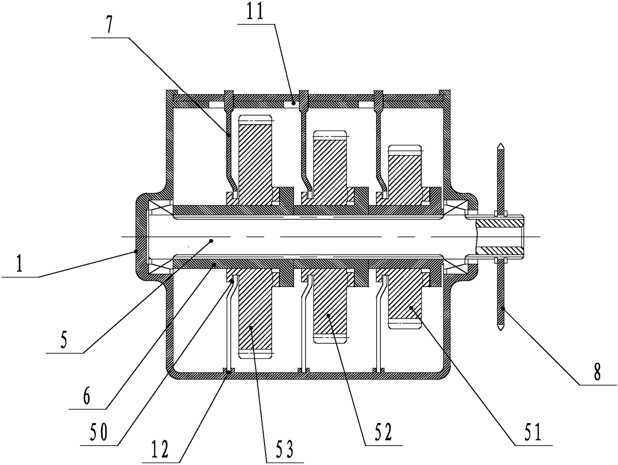 Bicycle center shaft gearbox with multi-gear shifting and electronically controlled double shifting mode