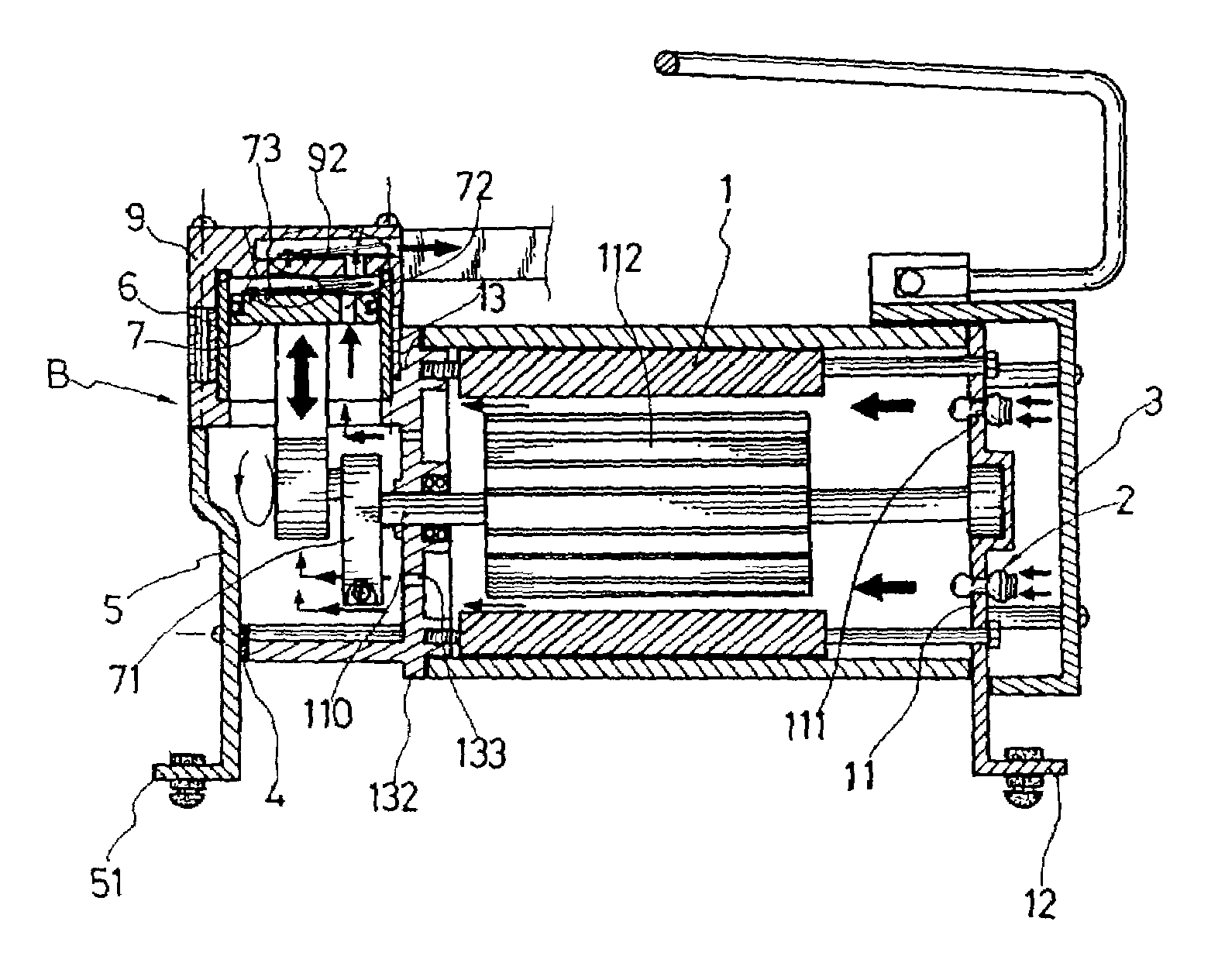 Structure of an air inflation device