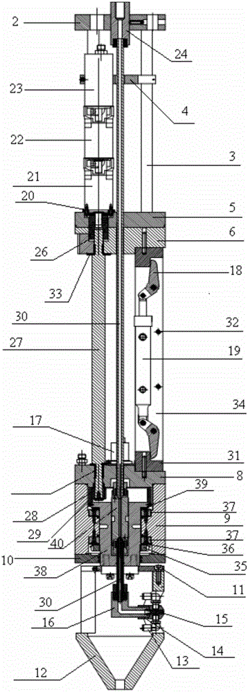 Ultrahigh pressure abrasive jet downhole cutting machine tool