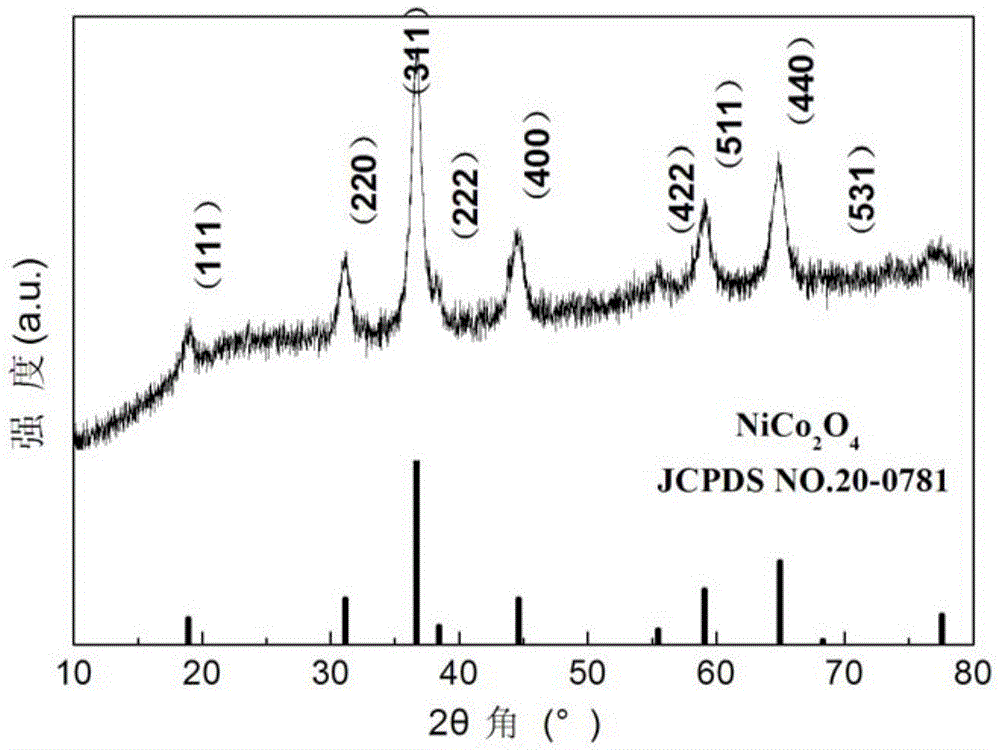 A kind of nico2o4 mesoporous nanotube material grown on carbon fiber cloth and preparation method thereof