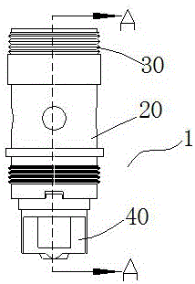 Heating device, atomizing head, atomizer and electronic cigarette of electronic cigarette atomizing head