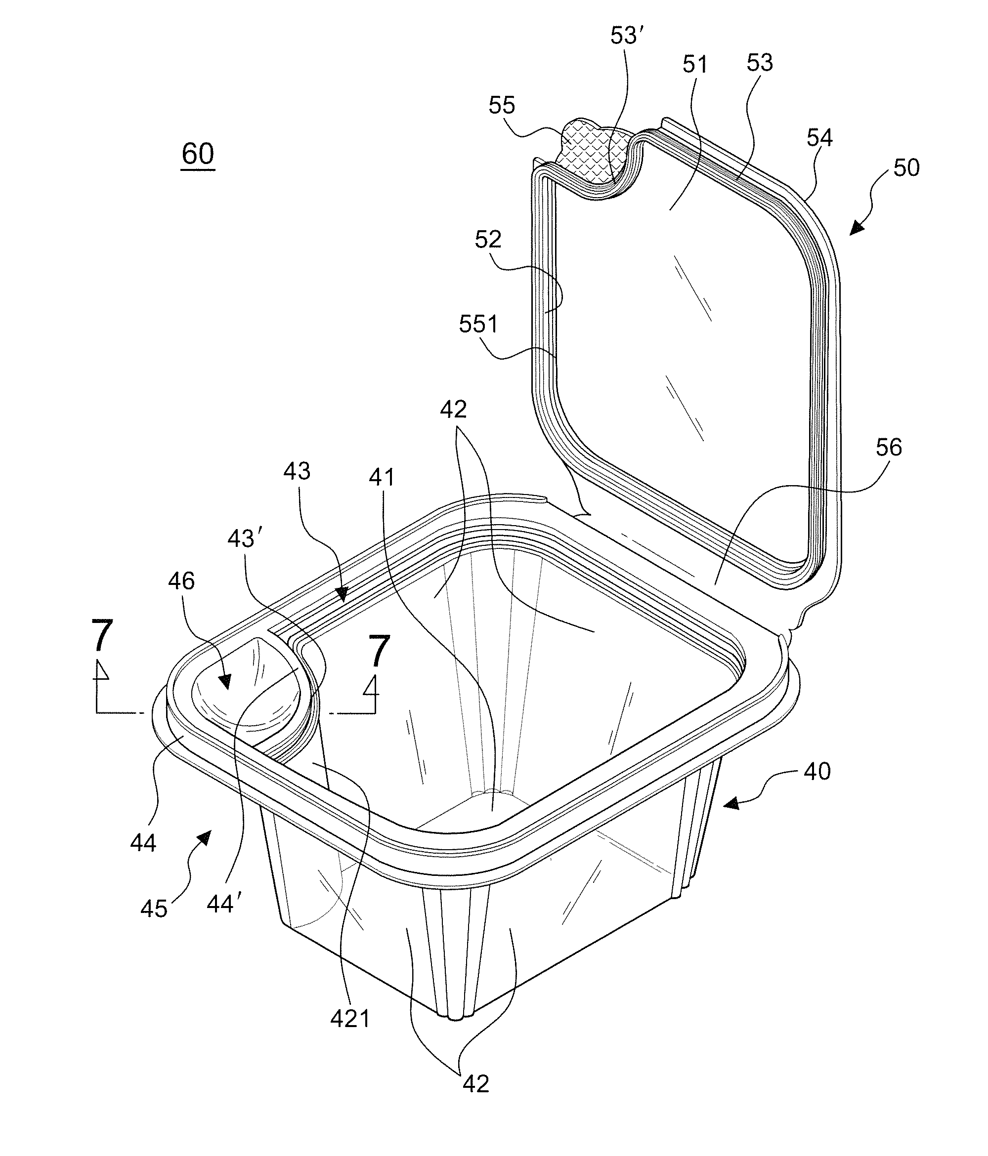 Easy-open sealing type food container