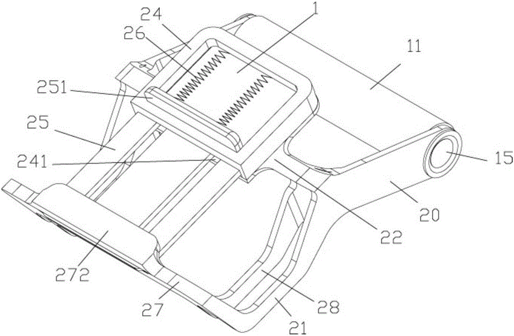 Spring locking type trolley case hook device