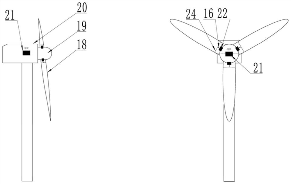 Monitoring system for cracks in wind turbine blades and bearings