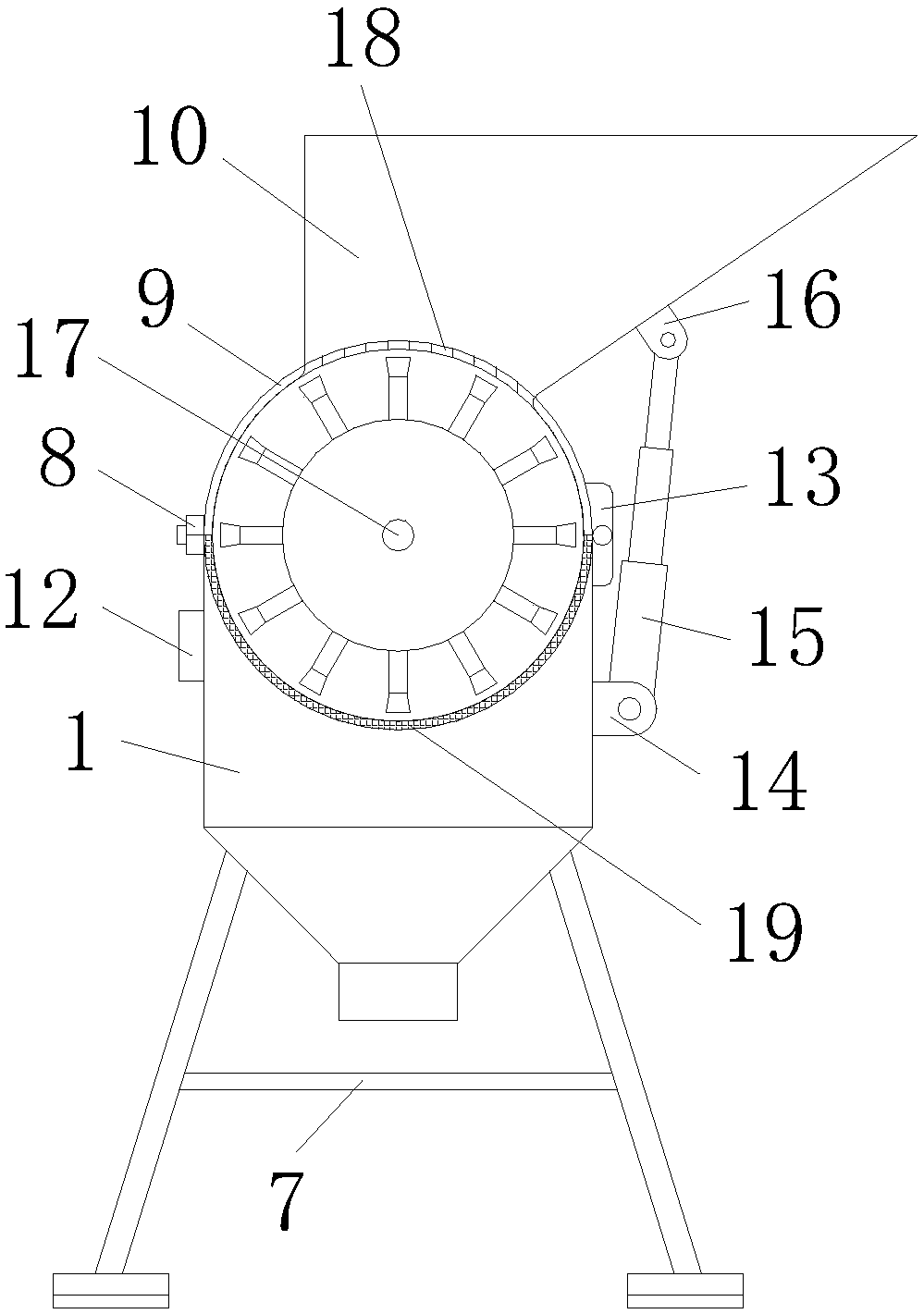 High-speed feed raw material crushing device convenient to overhaul
