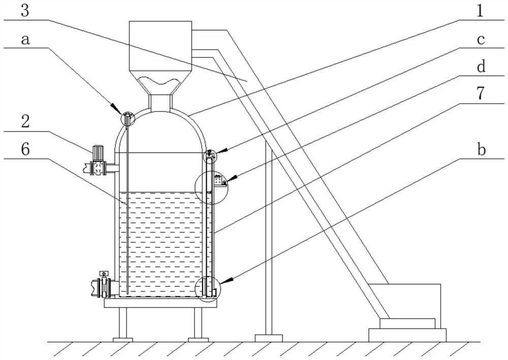 Emergency device for detecting liquid level of material storage tank of cut stem feeding machine