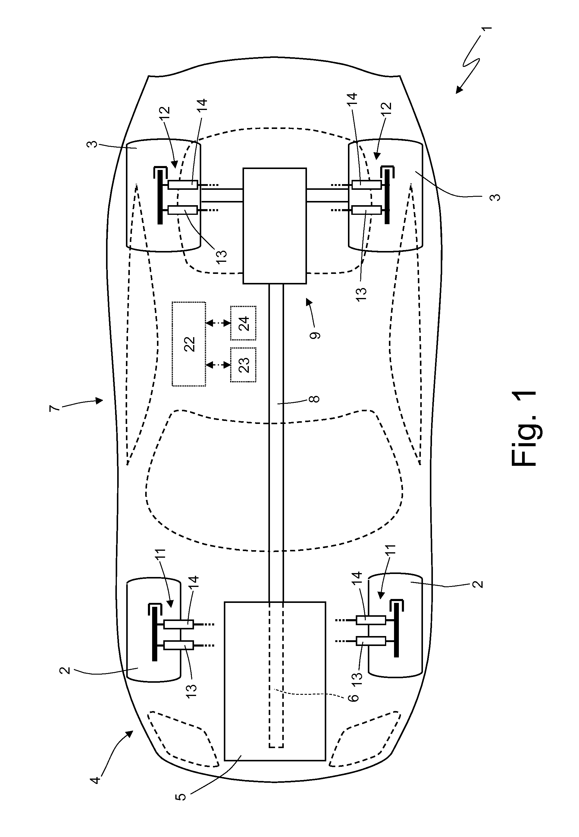 Control method of an active suspension of a car