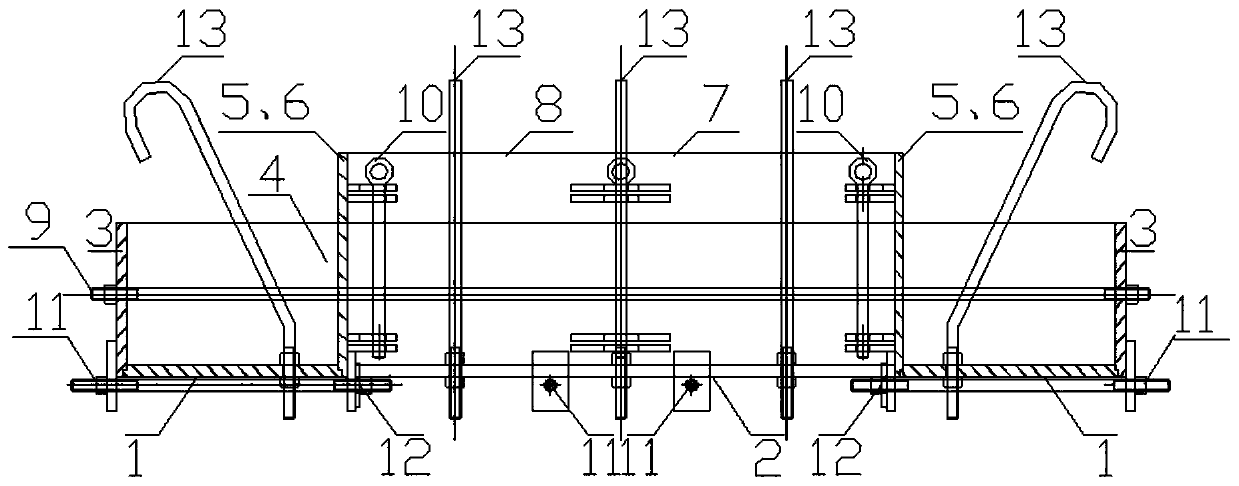 Construction mold for concrete structure stock bin assembly type funnel opening