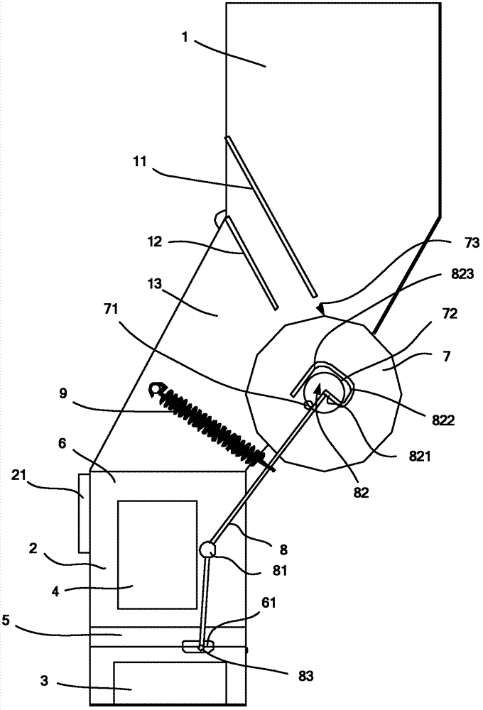 Automatic feeding and dedusting device in furnace
