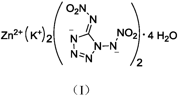 Di(1,5-dinitramine tetrazole)-potassium zincate tetrahydrate compound