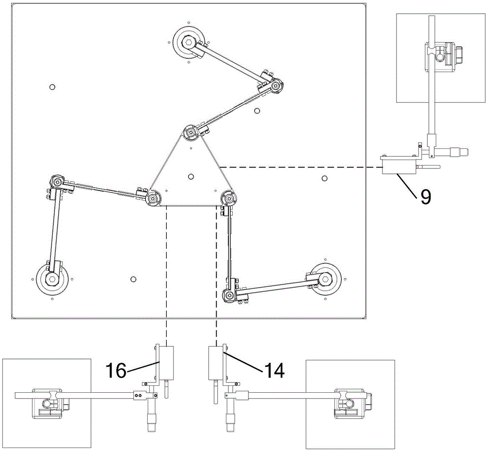 Device and method for vibration detection and control of parallel platform based on laser displacement sensor