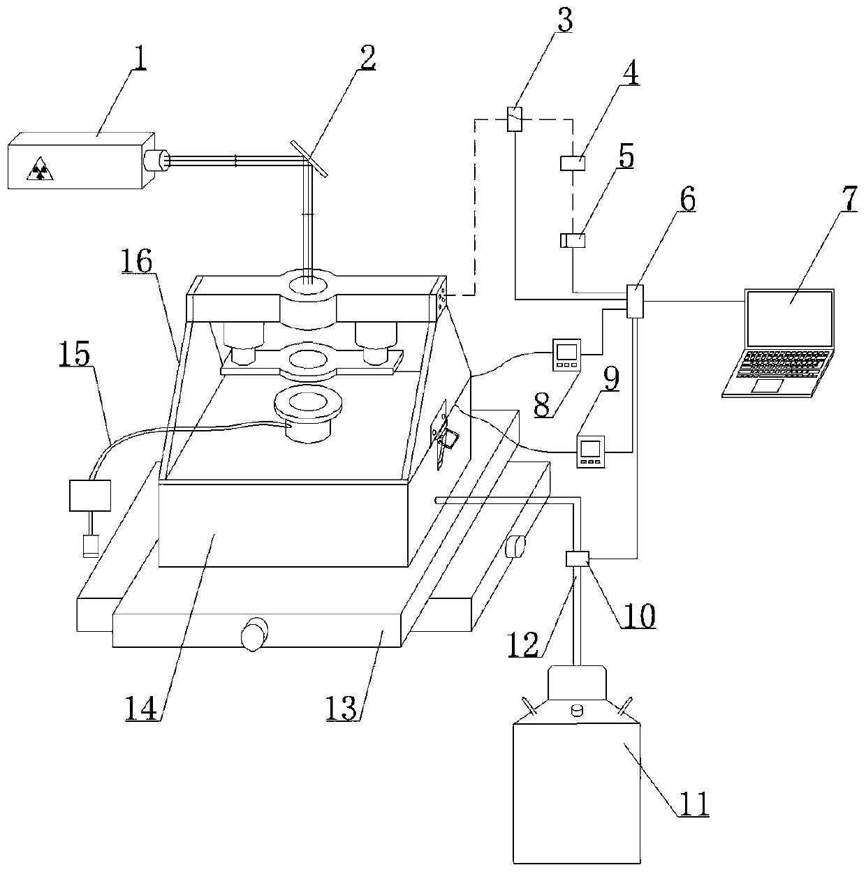 Cryogenic laser shot blasting device and processing method