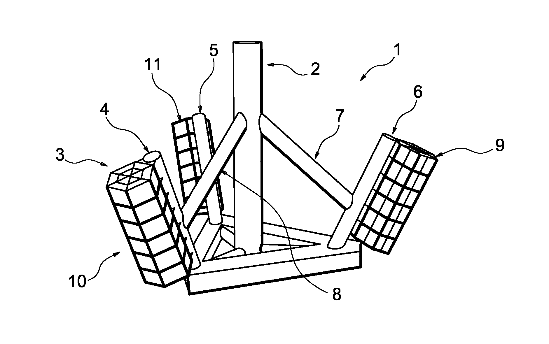Floating support for an offshore structure, in particular such as a wind turbine