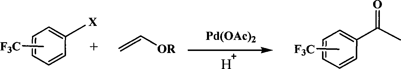 A method for preparing trifluoromethyl acetophenone compound