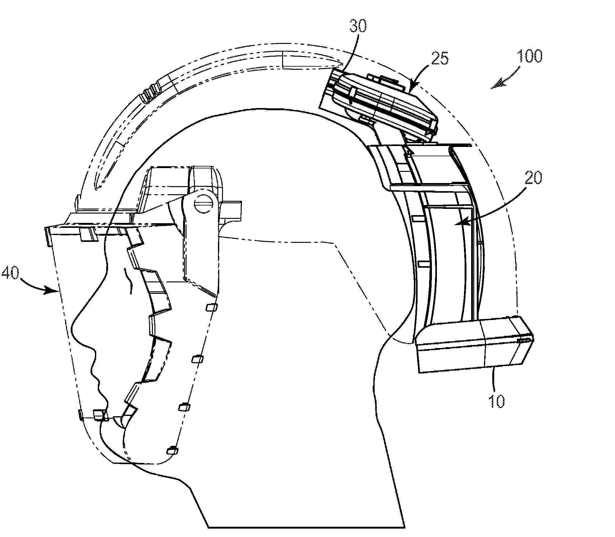 Helmet-mounted respirator apparatus with a dual plenum system