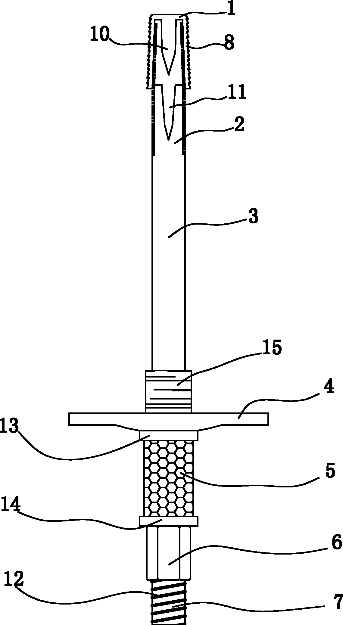 Quickly mounted efficient energy-absorbing mining anchor rod