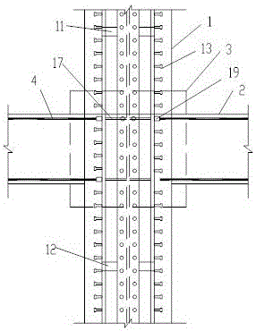 Structure of steel-reinforced concrete column beam and column universal joint