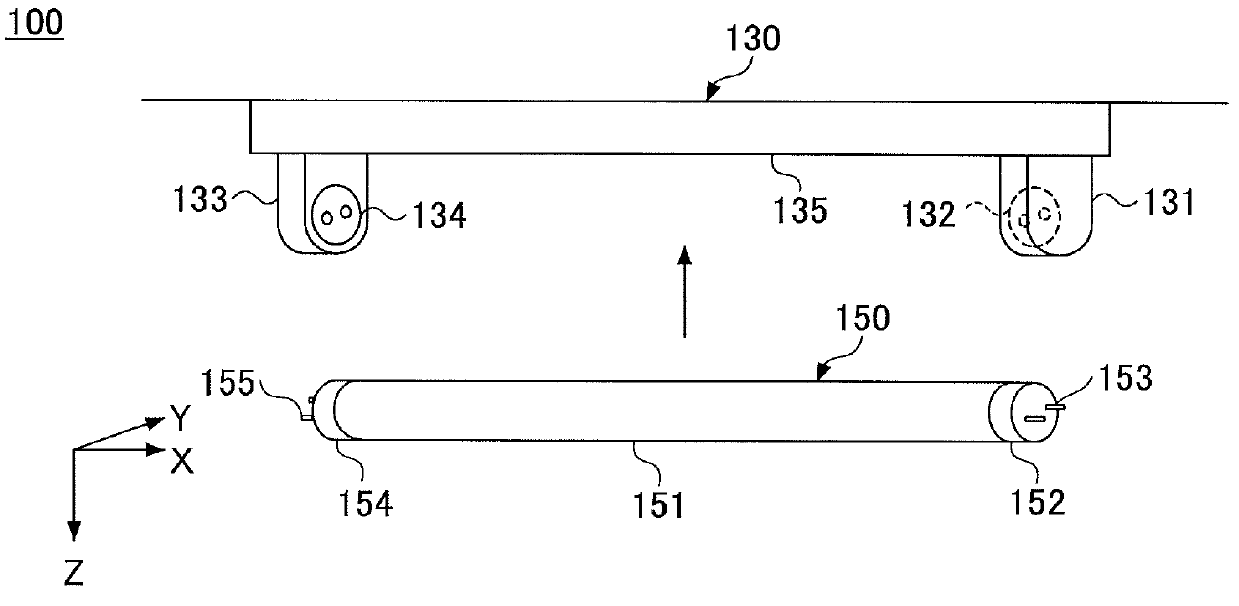 Light device and positional information management system