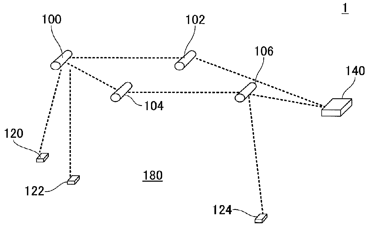 Light device and positional information management system