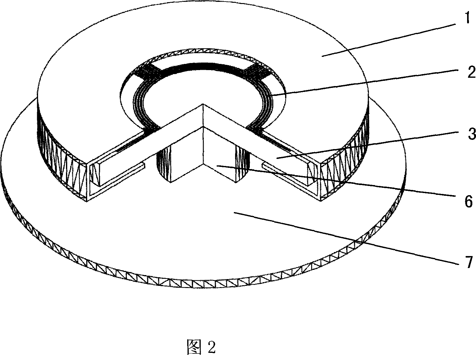 Stator embedded electromagnetic suspension microsystem