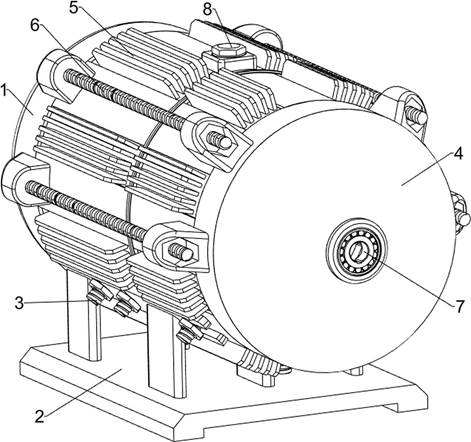 A motor casing and a motor stator structure