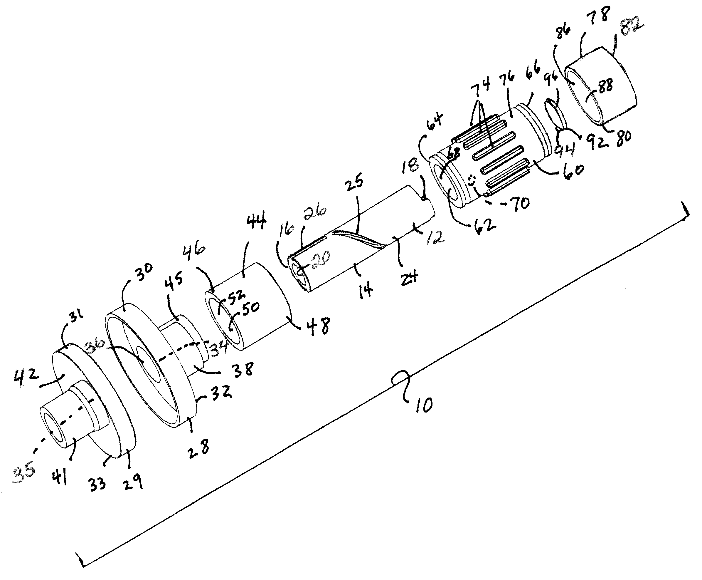 Respiratory access assembly with rotating lock and method