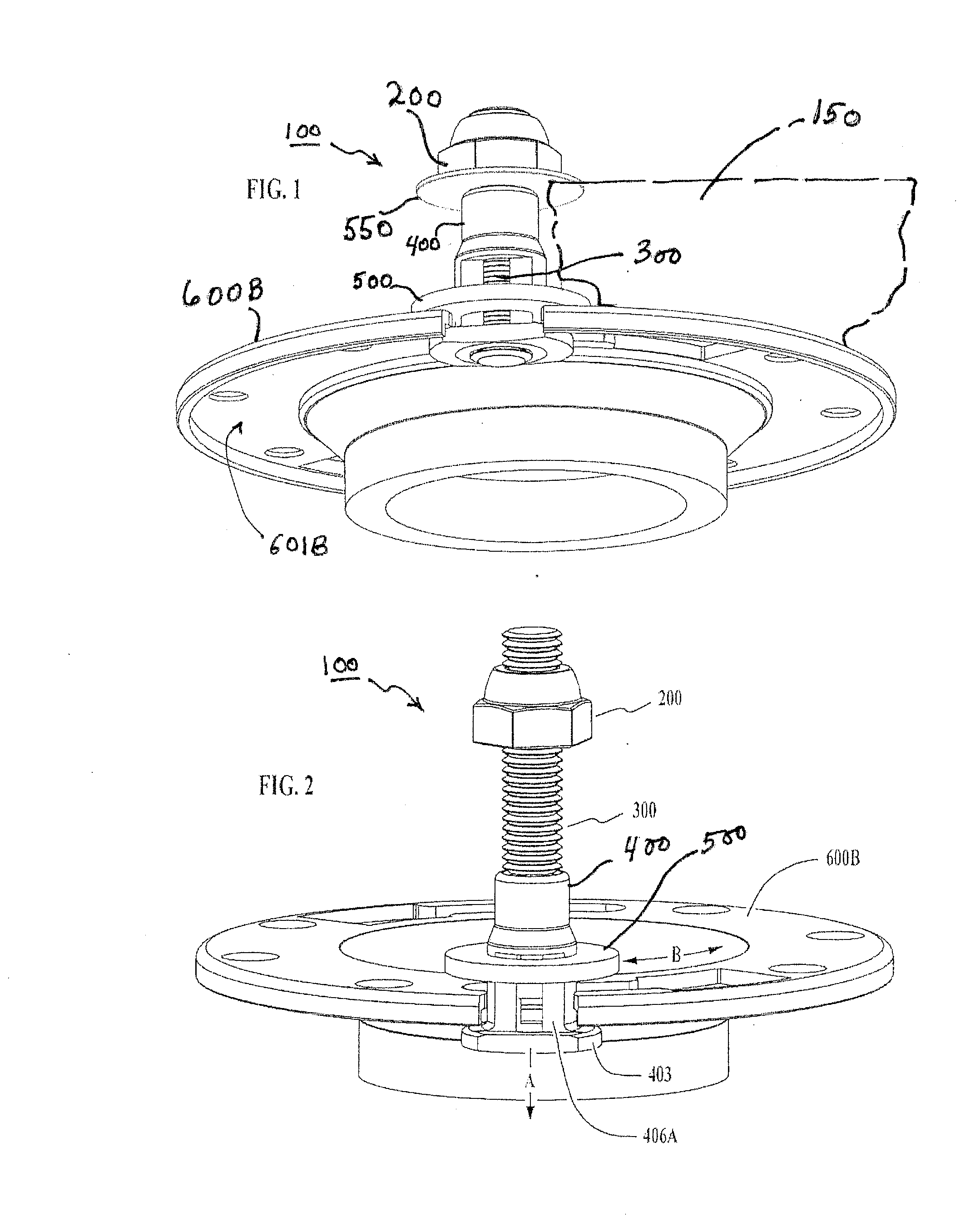 Self adjusting toilet bolt assembly for connecting a toilet bowl to a closet flange
