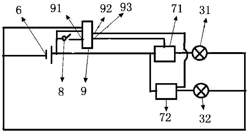 Vehicle tail flasher with manual series connection