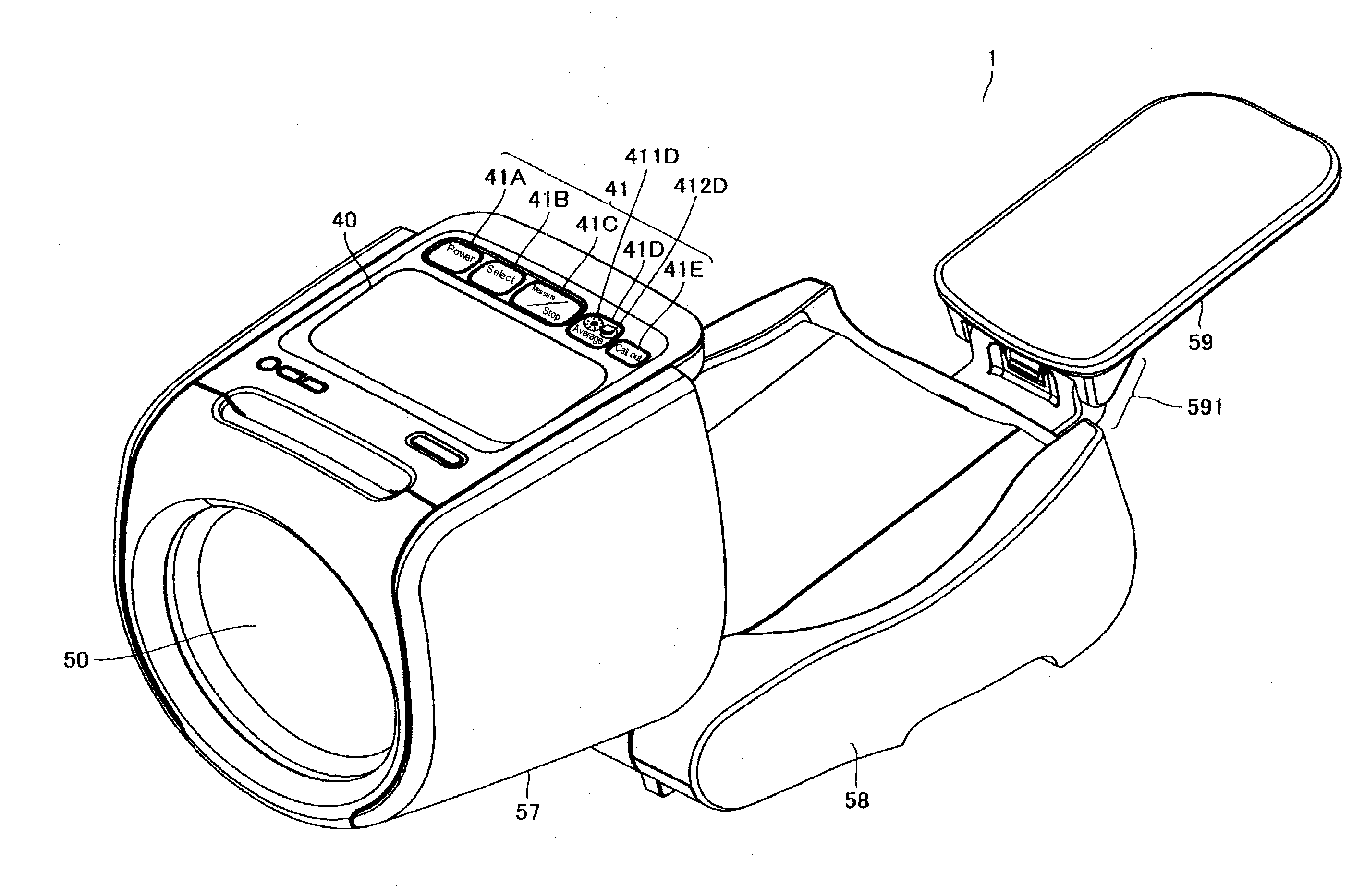 Blood pressure measuring device with improved display