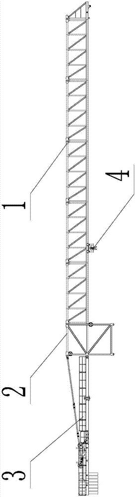 Double-arm-parallel flat-top tower type crane