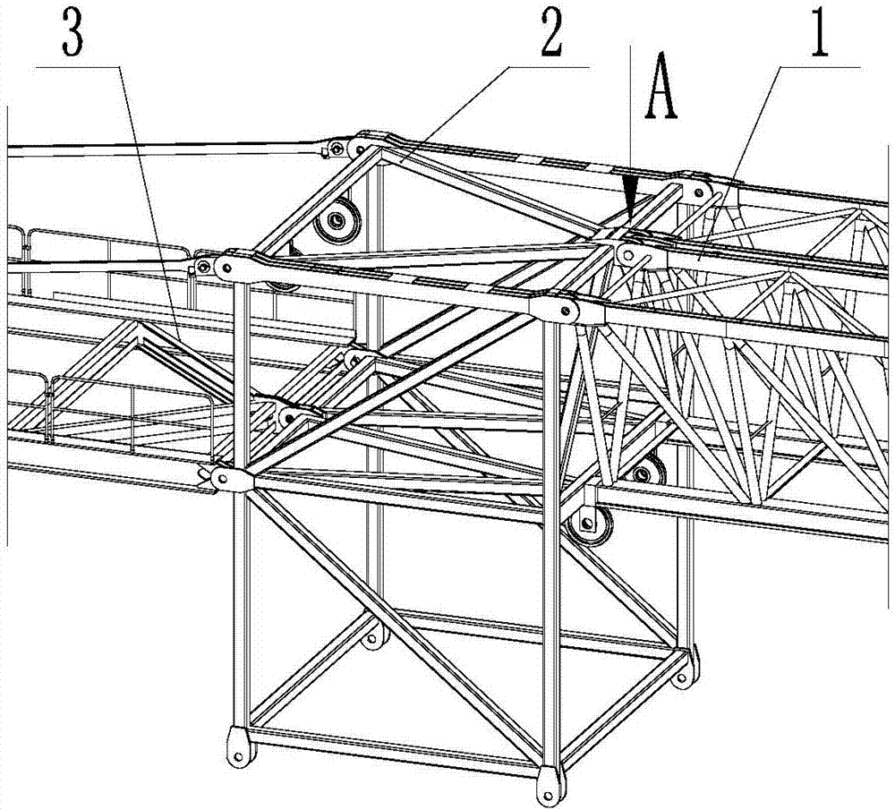 Double-arm-parallel flat-top tower type crane