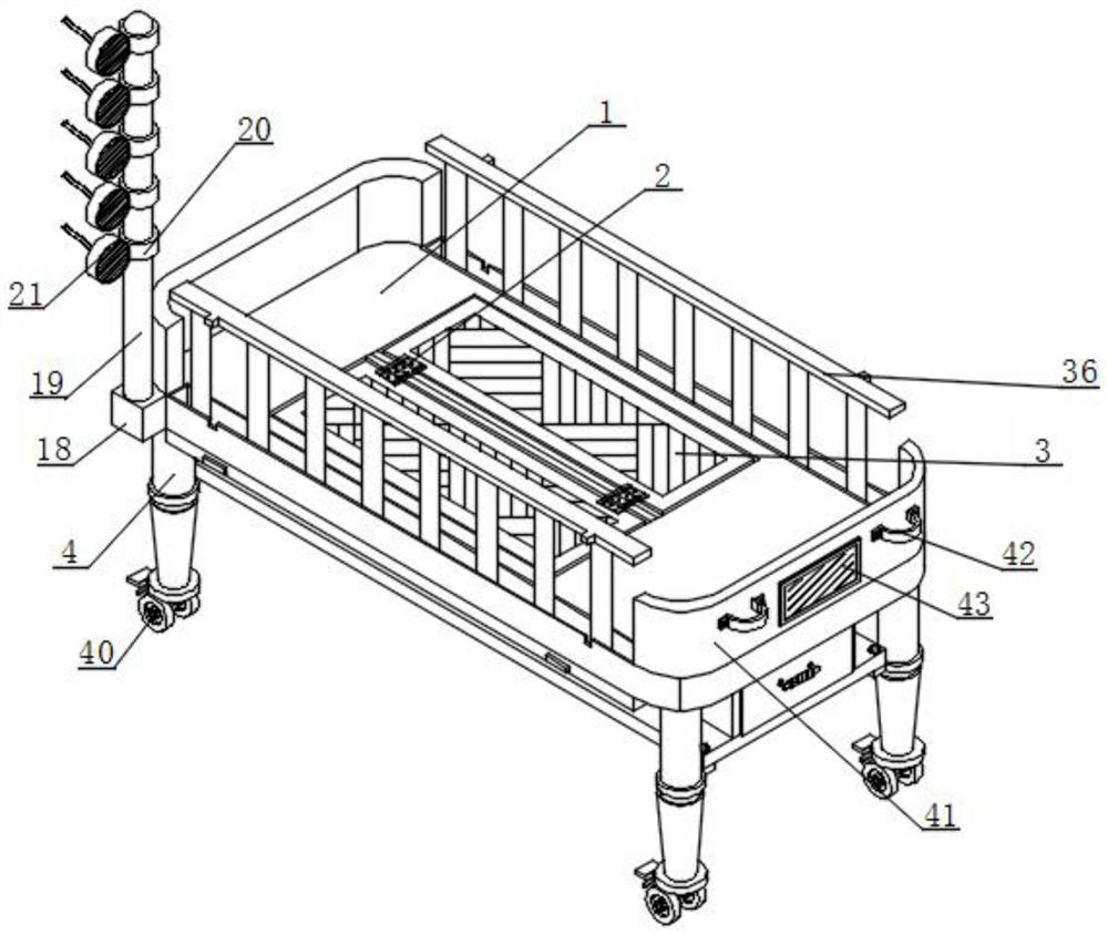 Intensive care room medical bed with prone position turning-over function