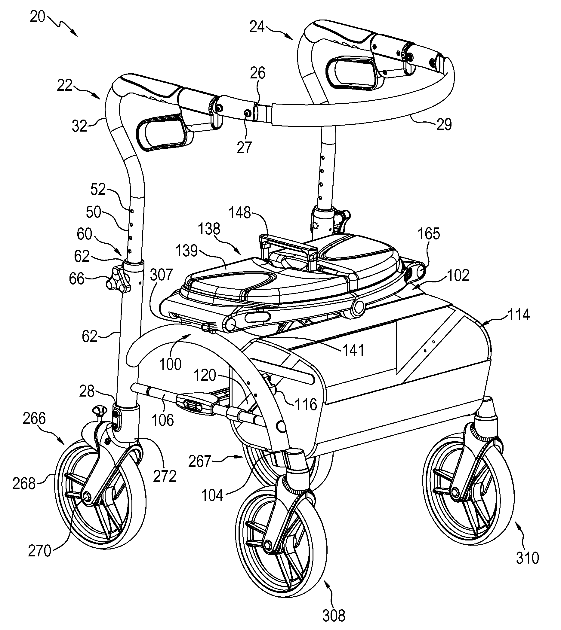 Foldable walker apparatus