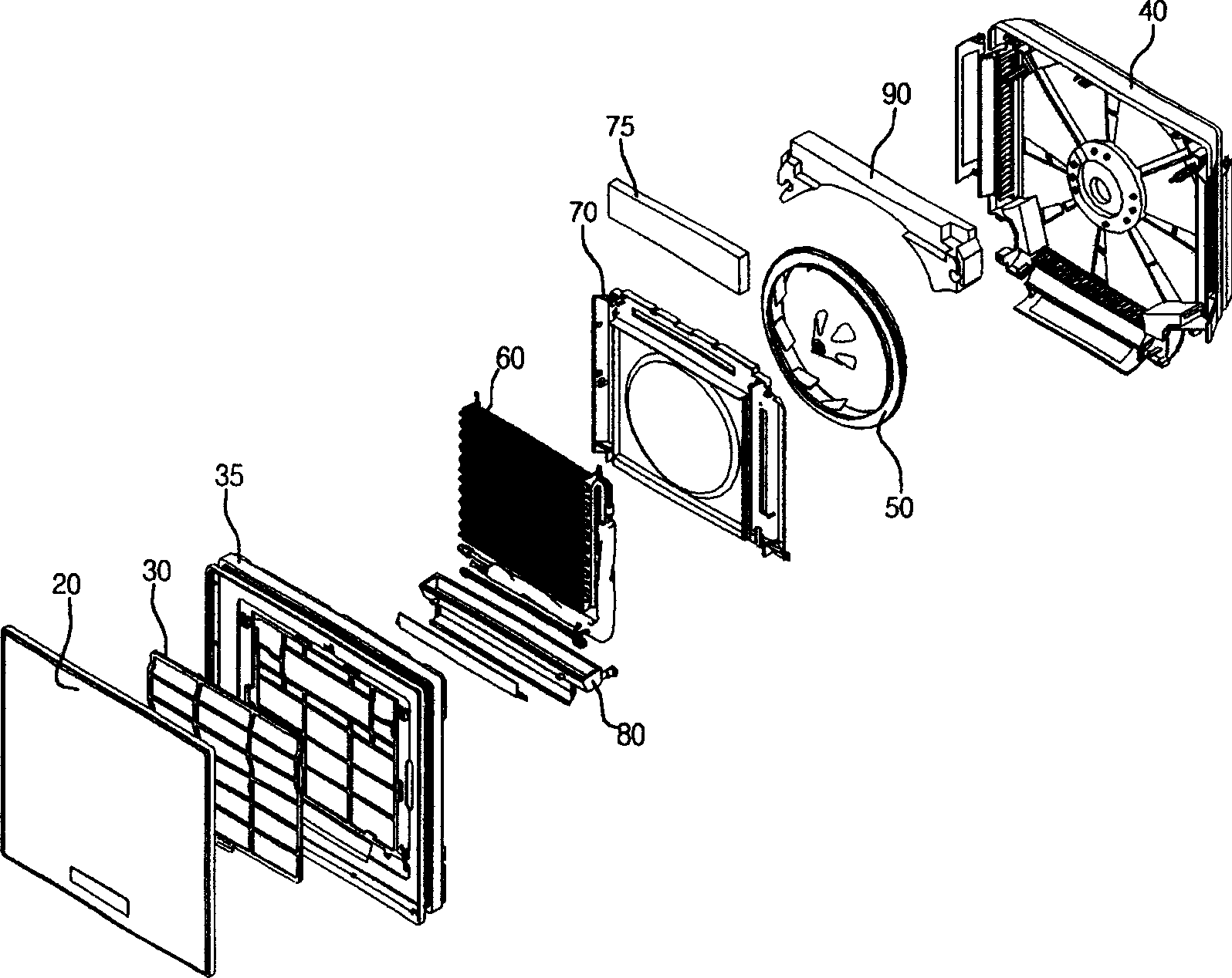 Installation structure of front panel of indoor machine of air conditioner