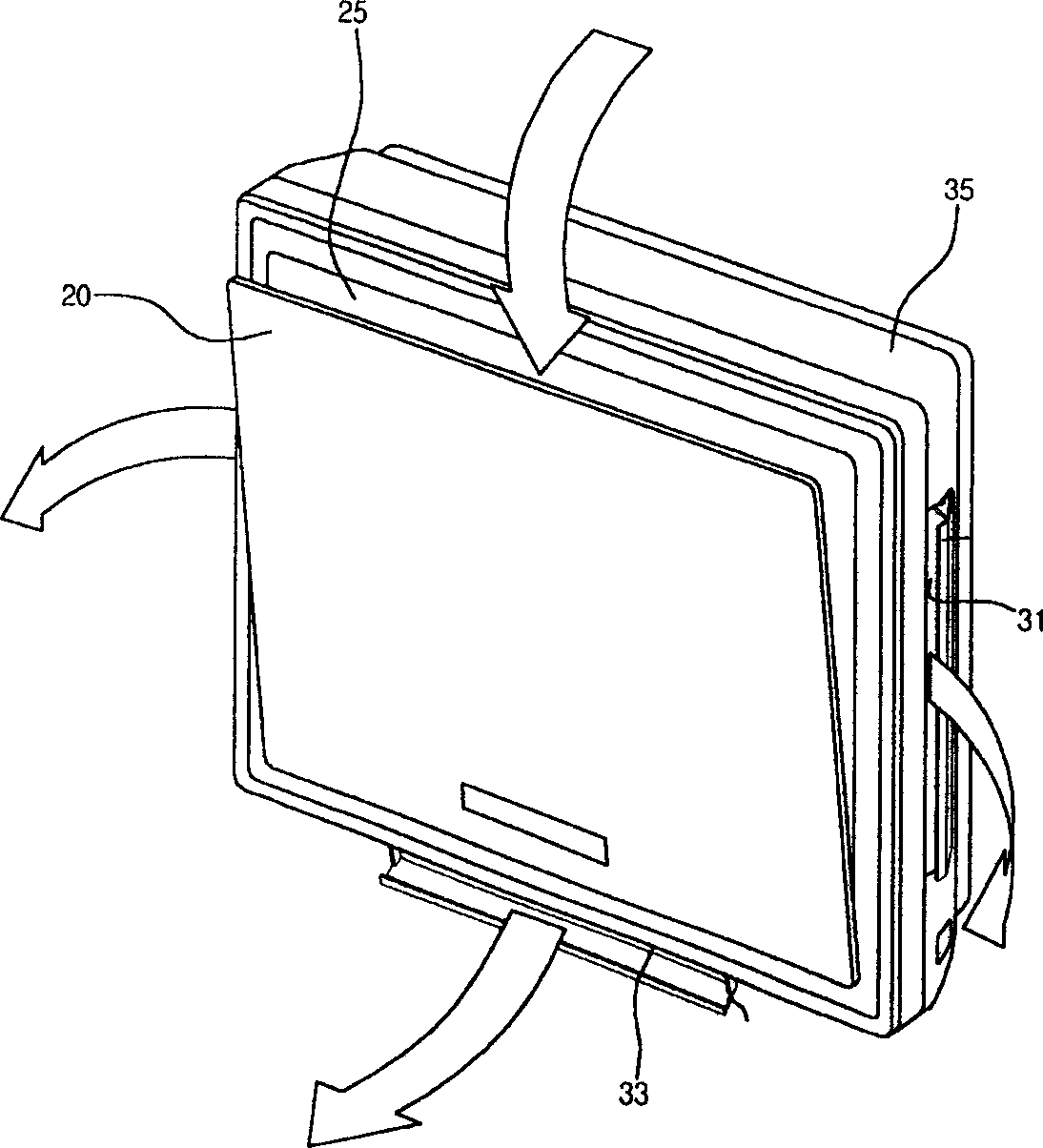 Installation structure of front panel of indoor machine of air conditioner