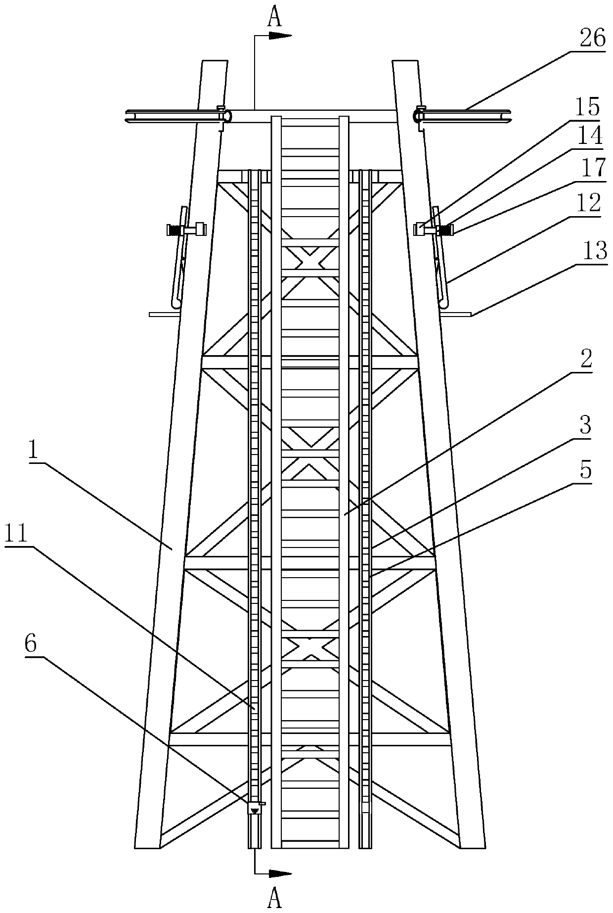 Safety auxiliary device for electric power tower maintenance