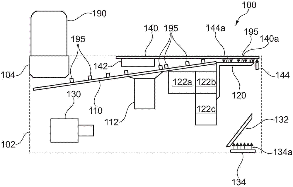 Supply of components using vibration and optical detection of the components from below by an integrated camera