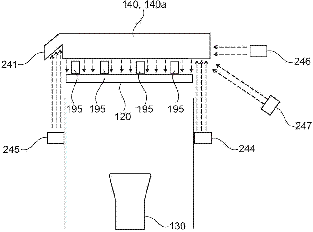 Supply of components using vibration and optical detection of the components from below by an integrated camera
