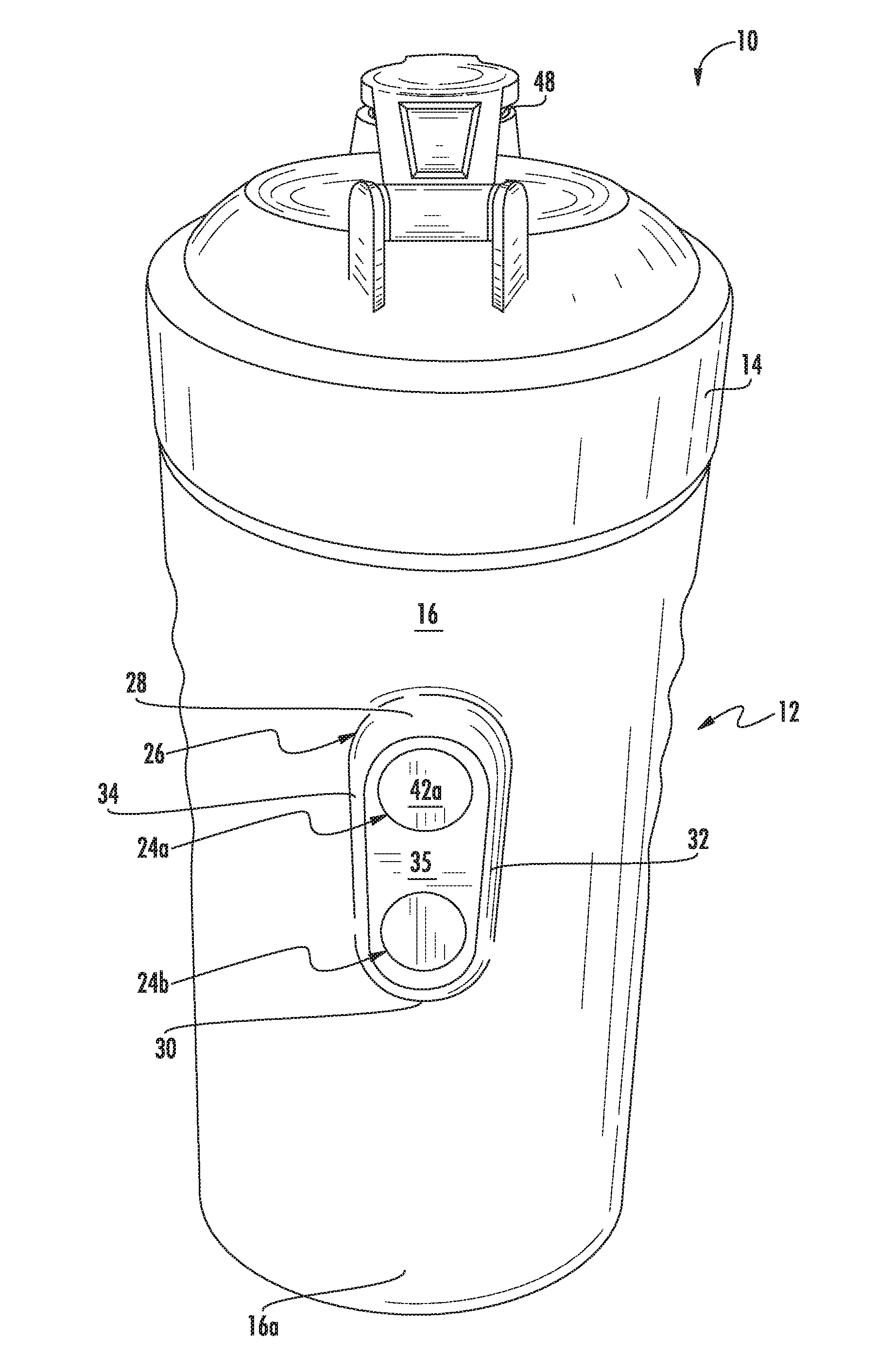 Shaker bottle with magnetic elements for temporary securement to exercise equipment